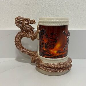 Disney Pirates of the Caribbean Dragon‑Handle Ceramic Stein Mug Collectible